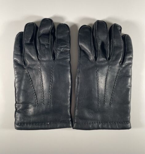 Gant USA Leather Gloves Men’s Large Black Sherpa Lined Vintage Driving Made USA