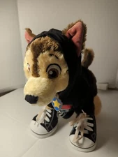 Nick PAW PATROL Stuffed Dog CHASE Build A Bear 12" Plush Shoes BLK HOODIE TALKS