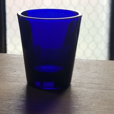 LIBBEY WHISKEY SHOT GLASS 1.5 OZ COBALT BLUE NEW! HEAVY BASE