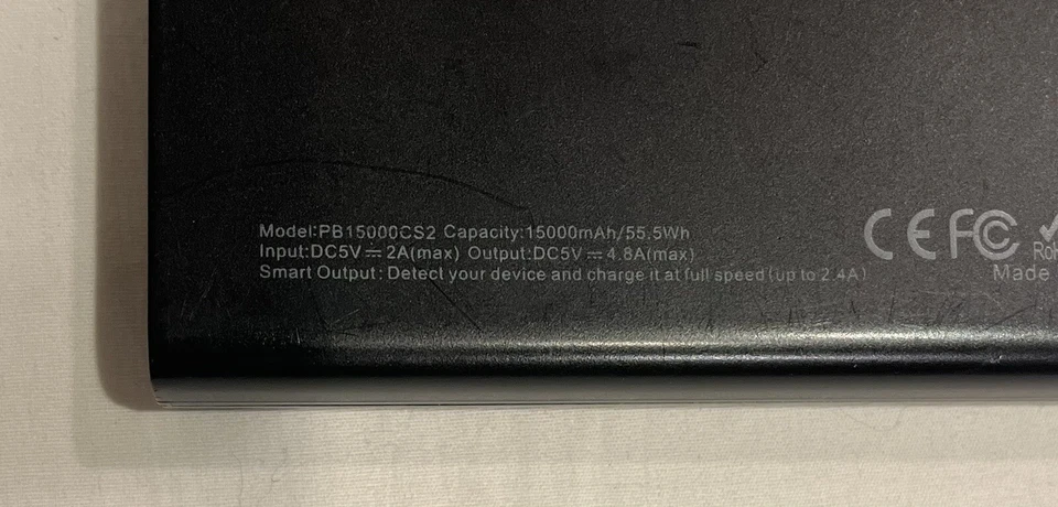 EasyAcc Powerbank Portable Battery 15,000mAh Model PB15000CS2 w/ Charging Cable - Image 4 of 4