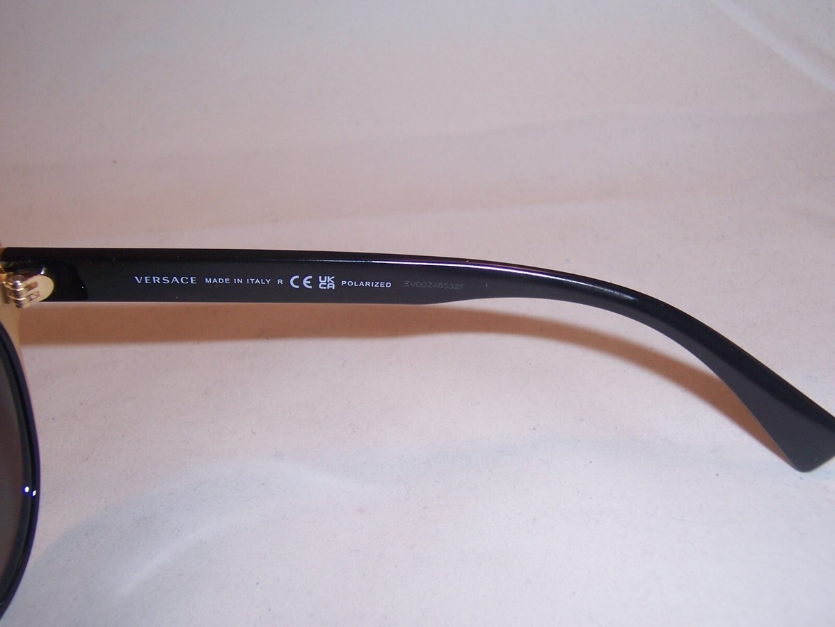NEW VERSACE SUNGLASSES VE2198 1002T3 BLACK/GRAY POLARIZED 