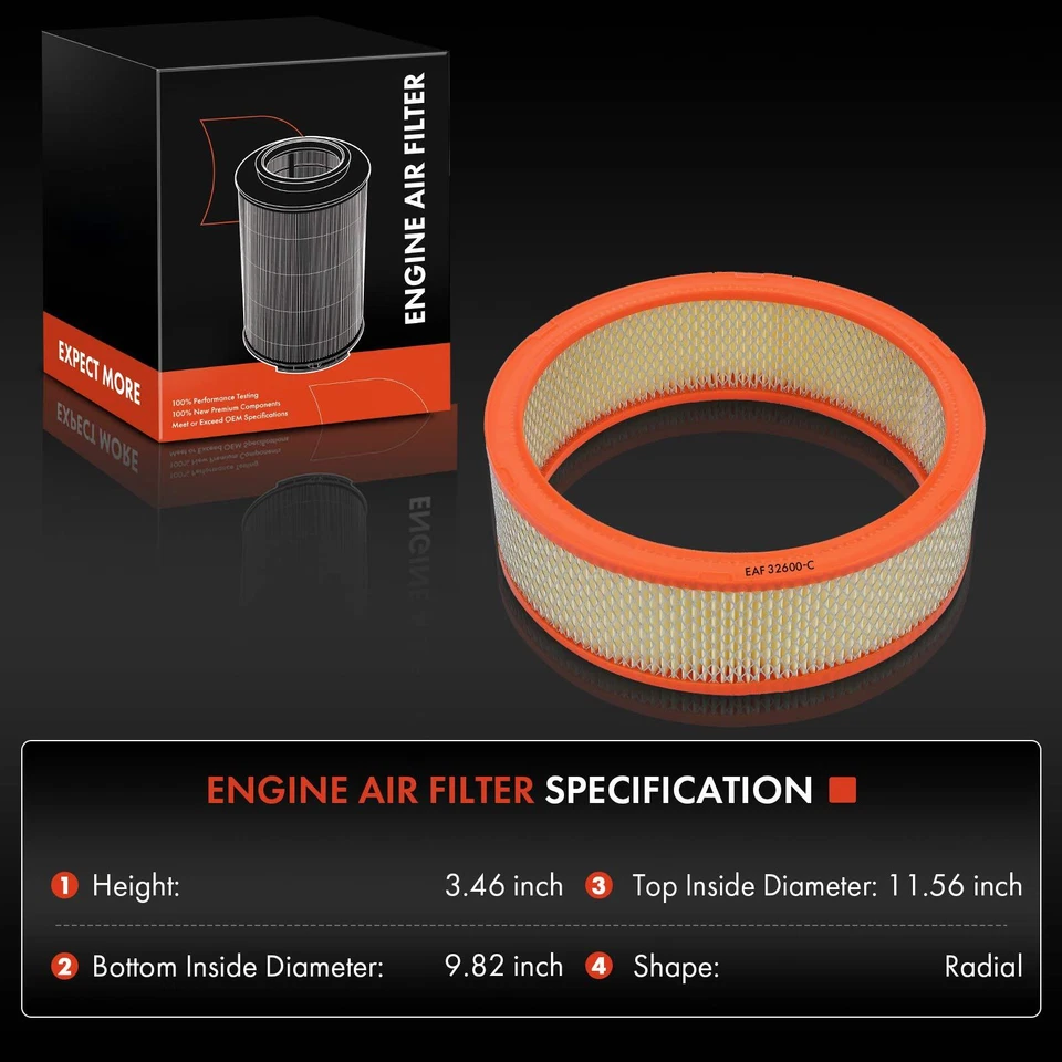 2x Filtro de aire del motor para GMC C1500 71-74 79-86 88-95 Yukon Buick Avanti Pontiac Foto 2 de 4