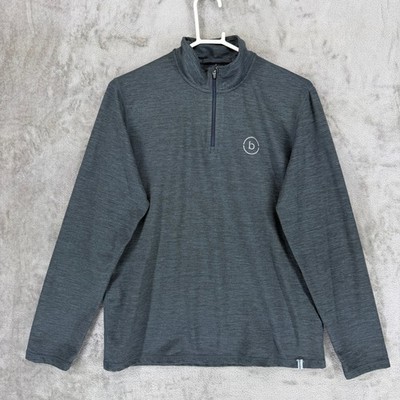 Marine Layer Weekend Sport Mens Medium Gray 1/4 Zip Pullover AML13Z-CH Space Dye