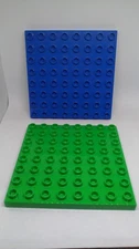 2X Lego Duplo Blue Building Plate 8 x 8 ( 5” x 5” ) Blue Green