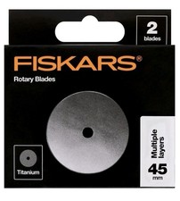 FISKARS TITANIUM 45MM ROTARY BLADE 2 PACK 158290 BRAND NEW Damaged Package