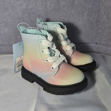 Cat  Jack Multicolor/Amaya Lace, Zip, Glitter Boots. Girls Sz 8