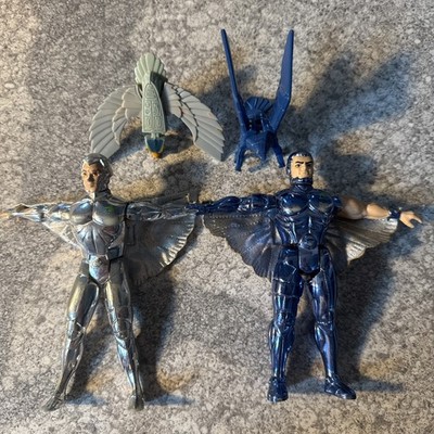 Vintage 1986 Silver Hawks Figures Quicksilver Tally-Hawk Steelwill Stronghold