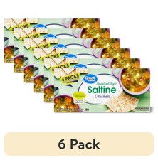  6 pack Great Value Unsalted Saltine Crackers, 16 oz Tops, Low Sodium Snack