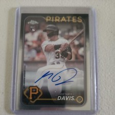 2024 Topps Chrome Henry Davis Auto #RA-HAD On Card Rookie RC Pirates. rookie card picture