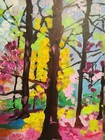 Original Abstract Forest Colorful Modern Unique Wall Art Acrylic Canvas 11X14 — photo 3