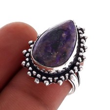 Russian Charoite Gemstone Ethnic Style Handmade Jewelry Ring 6'' b392