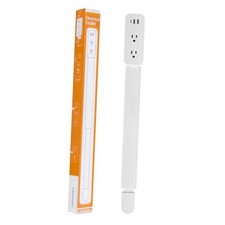 Electrical Outlet Extender Stick - Features USB-A, USB-C and 2 AC White