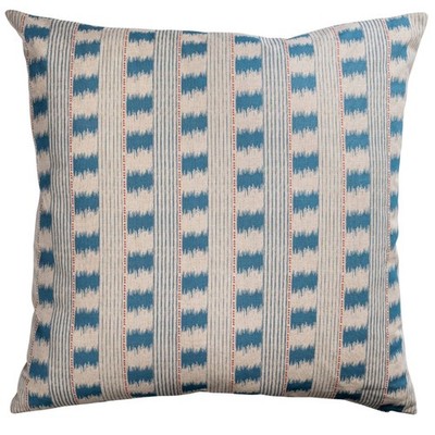 Capri Maritim Streifen extra großes Kissen. Blau & Rosa Baumwollmischung. 23x23''