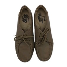 SAS Siesta Women's 9.5M Leather Lace Up Beige Walking Shoes USA Made