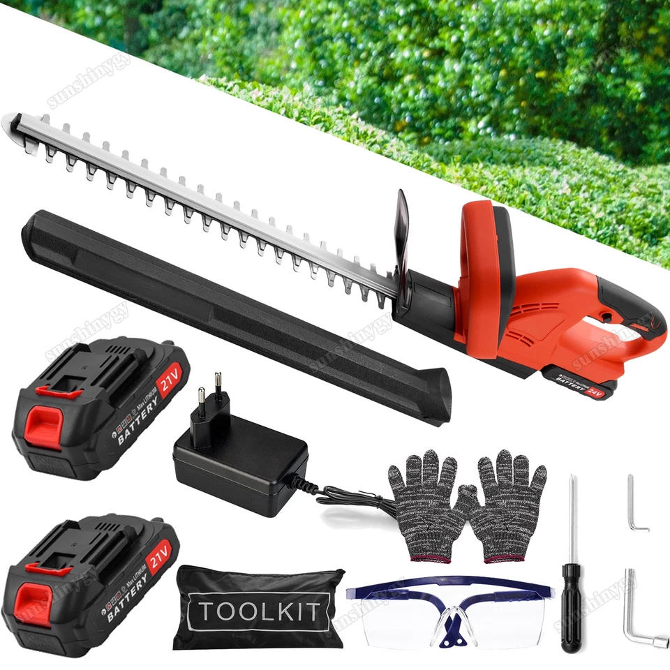 CERBIUT Akku Heckenschere Strauchschere Heckentrimmer mit 2x Akku und Ladegerät