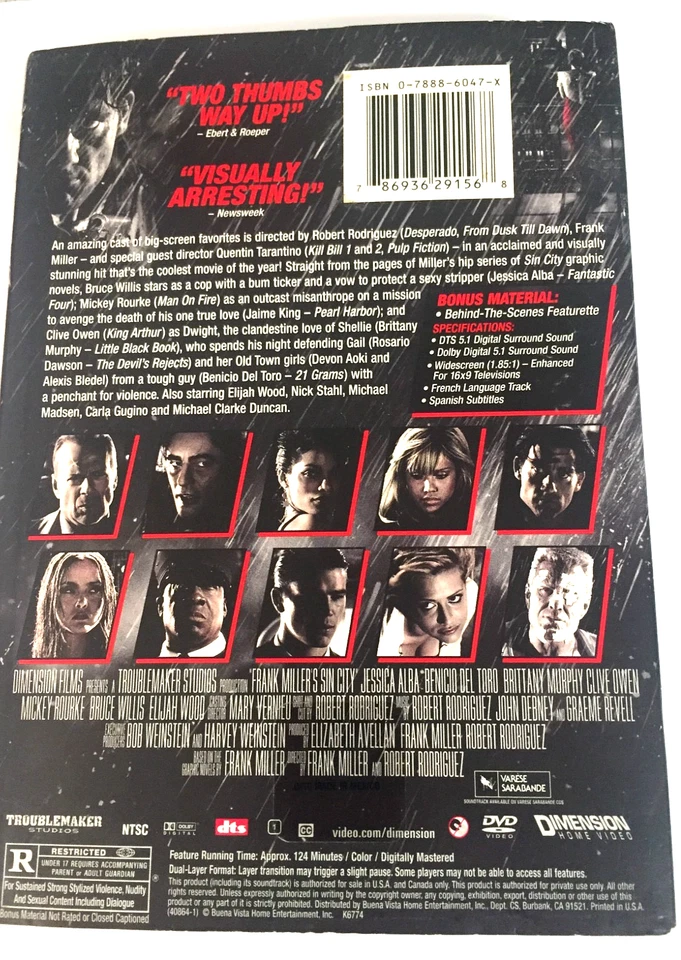 Sin City DVD / Ships Same Day with Tracking - Image 2 of 3