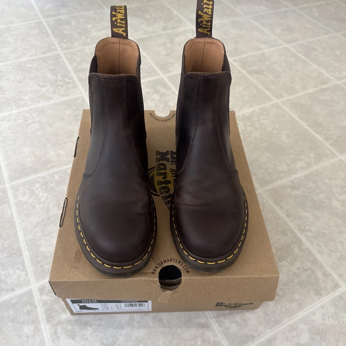 Rare Vintage Discontinued Dr. Martens Chelsea Boot 8B91 Waxed Brown Mens 12 Us Dr. Martens Chelsea Brown Boots for Men for Sale - Shop New  main image 2