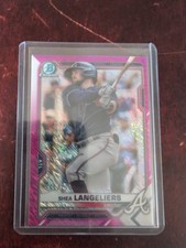 2021 Bowman Chrome Prospects Shea Langeliers #BCP-28 Fuchsia Refractor /199 (RC)