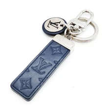 NO TARIFF Louis Vuitton Key Ring Navy Blue Silver 2882156