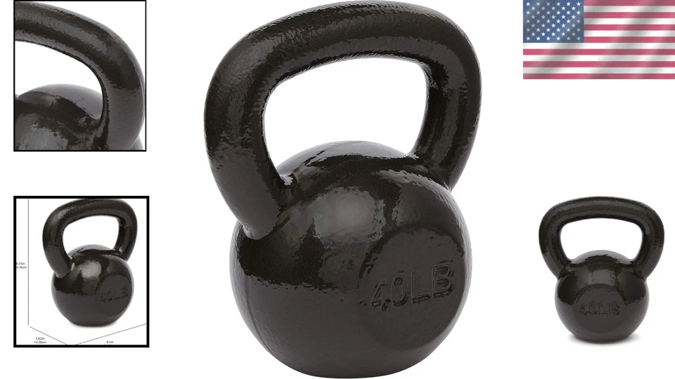 Portable 40lb Cast Iron Kettlebell for Strength Training - Image 2 of 4