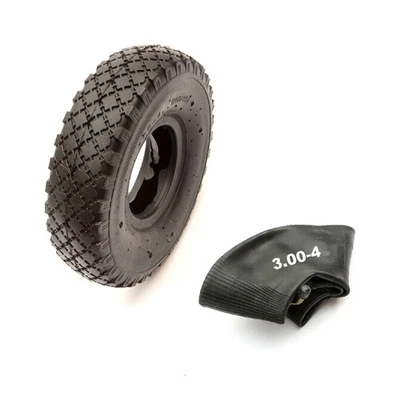 PETROLSCOOTER 10 Inch Tyre & Inner Tube 3.00-4 Diamond Tread 2 Ply Mobility Scooter 4 Inch Rim