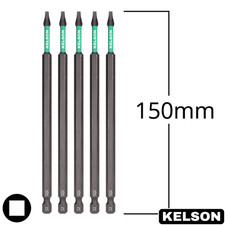 5pcs SQ2  Square #2  150mm Extra Long Impact Screwdriver Bits 1/4" KELSON