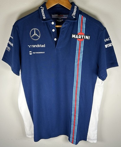Hackett London Williams Martini Racing Men’s Polo Shirt F1 Team Jersey L Cotton
