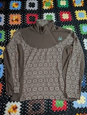 Spyder Active Quarter Zip Women's Large Brown Teal Geometric Pattern Mock Neck