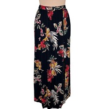 Patrons of Peace Maxi Skirt XS Womens Floral Tropical High Slit Hawaiian Resort