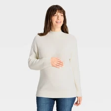 Mock Turtleneck Tunic Maternity Pullover Sweater -  Isabel Maternity by Ingrid