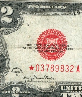 STAR $2 1928 G United States Note PAPER CURRENCY AUCTIONS