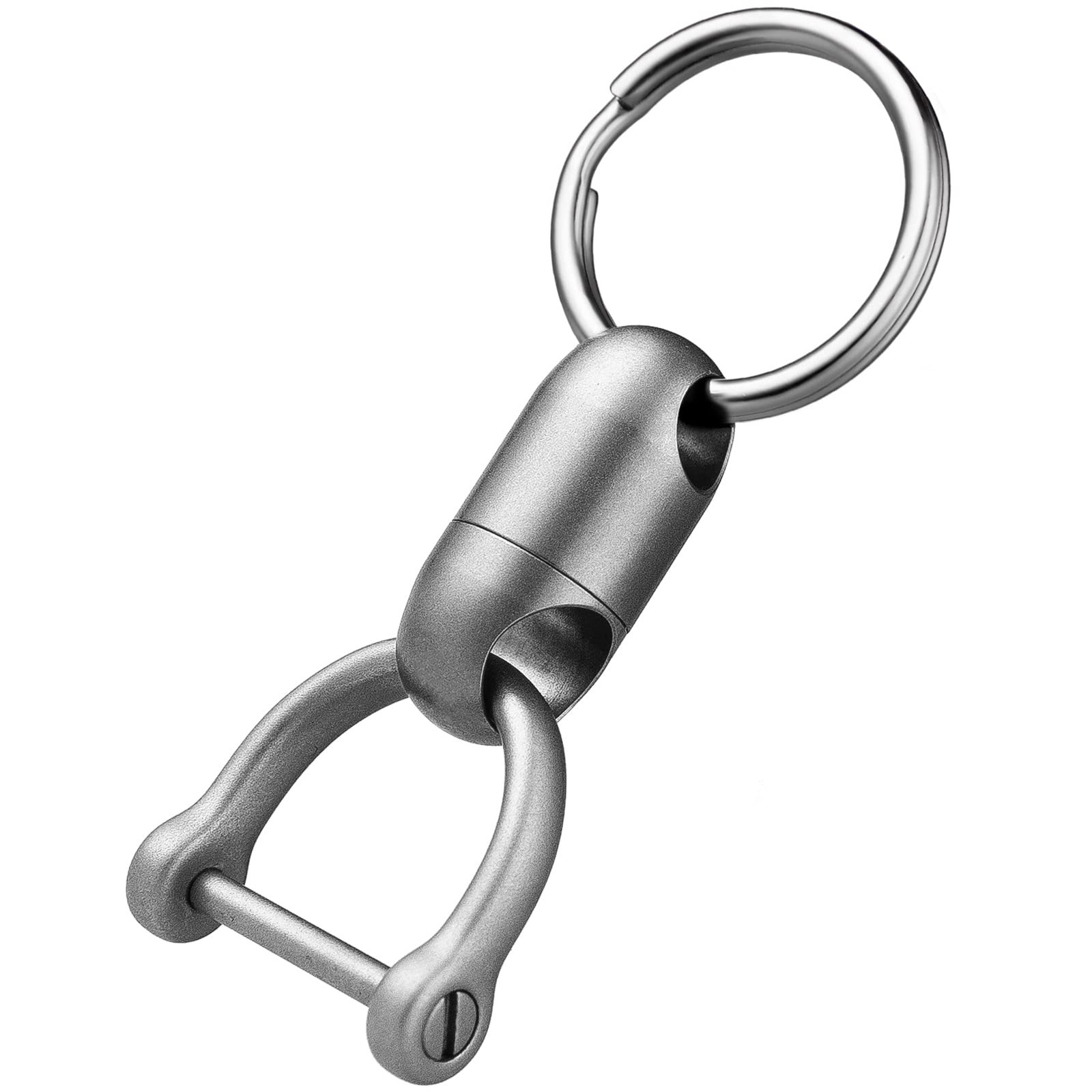 Titanium Quick Release Keychain, Pull Apart 1pc Swivel+d Ring +Key Ring