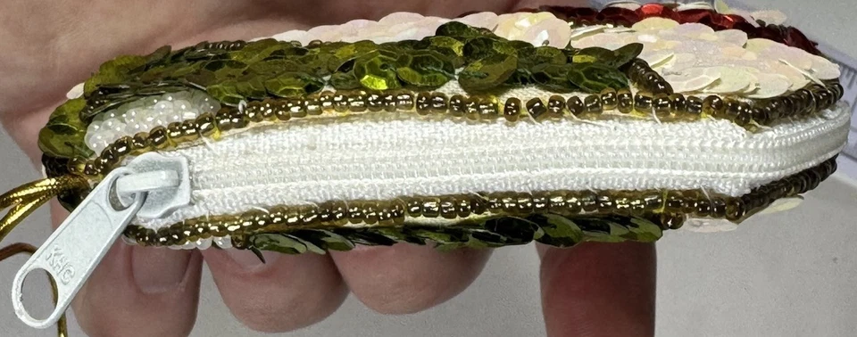 Блестки Рождественский кошелек монета сумка молнии кошелек с ремешком кабины, отлично подходит для праздничных вечеринок - Изображение 4 из 4