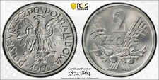 Poland 2 Zlote 1960 PCGS MS 63