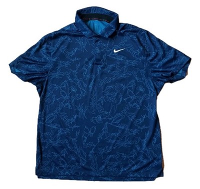 Nike Tiger Woods Golf Polo Shirt Midnight Navy blau blue fury Dri-Fit ADV L/XL