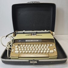 Vintage Smith Coronet Electric 12 Automatic Brown-Tan Typewriter With Case thumbnail