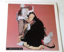1997 NORMAN ROCKWELL PRINT 1939 "SUMMER STOCK" 11 X 10 1/2