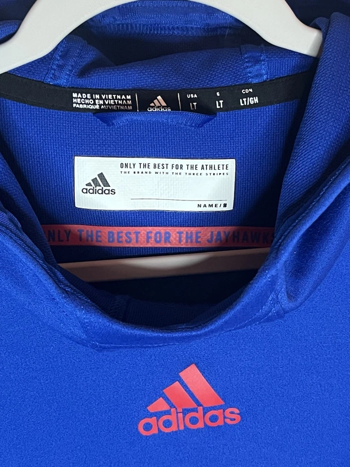 Sudadera con Capucha Adidas Para Hombre Kansas Jayhawks Establecimiento Atleta Talla Grande Alta Foto 2 de 4