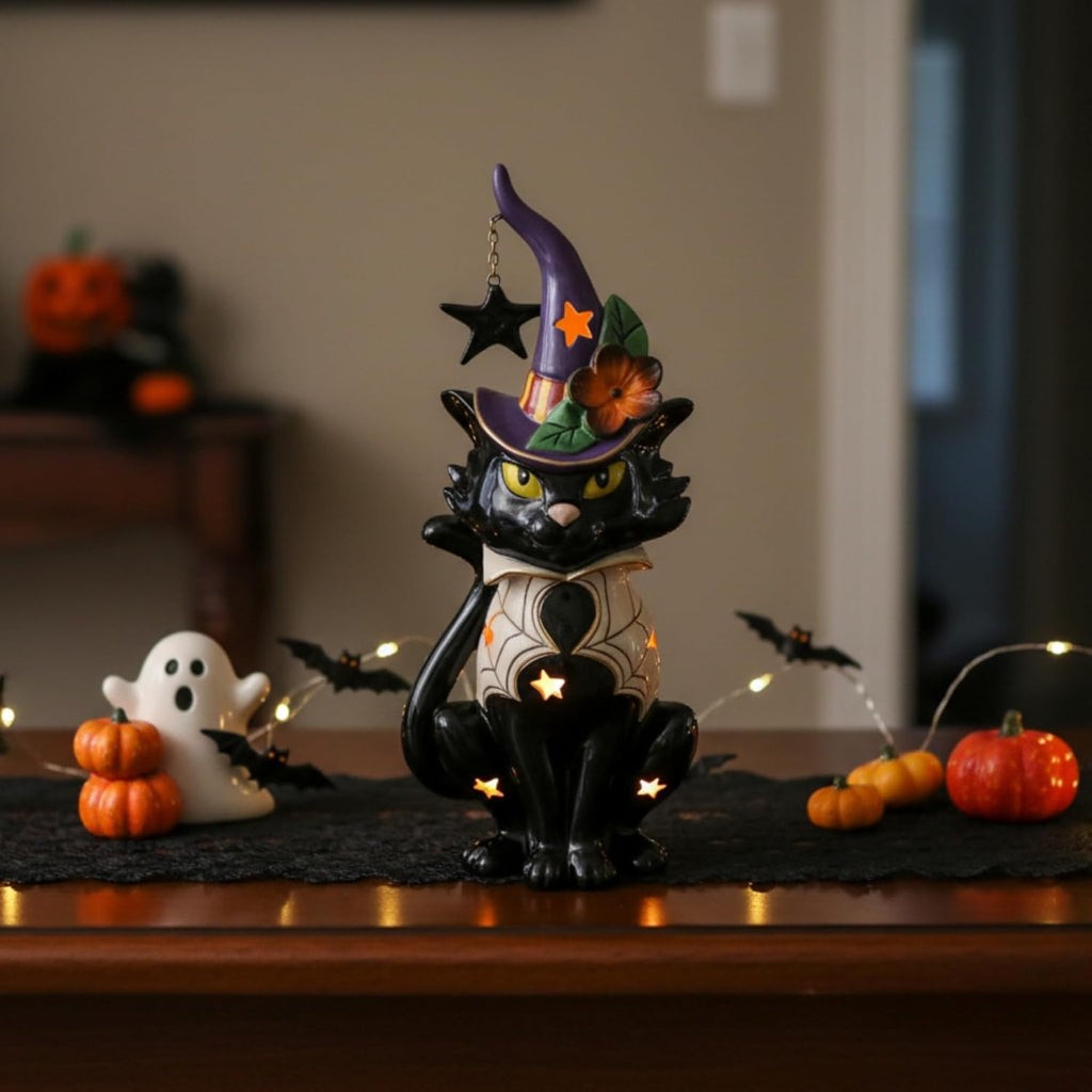 Blue Sky Clayworks: Cuenco Pedestal Halloween 2025 - Gato Fantasma (Cerámica, Edición Minorista)
