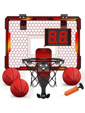 NEW Mini Basketball Hoop With LED Lighting, Electronic Scoreboard, 3 Modes Red