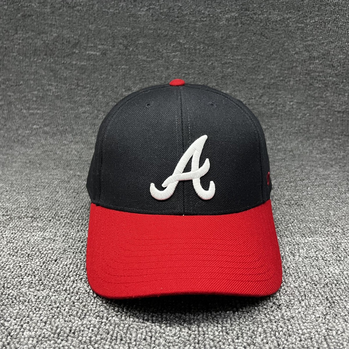 Atlanta Braves '47 Brand MVP Hat Cap Black Red Script A Adjustable Strapback MLB