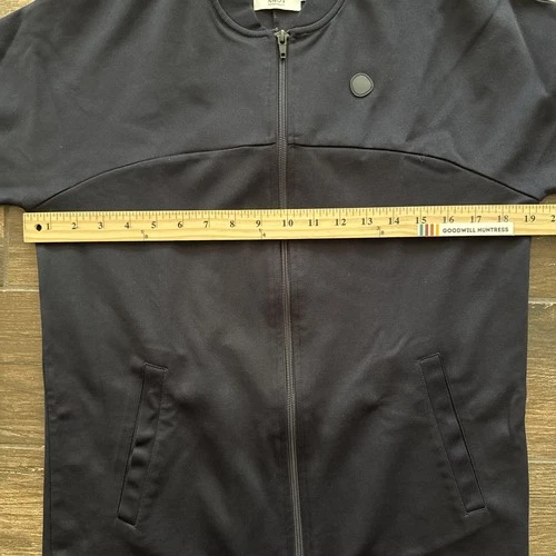 NN07 Brayden Full Zip Jacket Men S Navy Blue Mock Neck Pockets Minimalist Track image 4