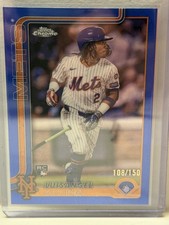 2025 Topps Chrome - Luisangel Acuna #56 Blue Refractor 108 /150 (RC)