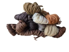 Paternayan Persian Yarn Lot Of 12 Skeins Assorted Brown 3 Ply Wool Tapestry
