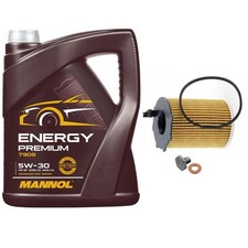 5L 5W30 OIL & FILTER SUMP PLUG SERVICE KIT FOR CITROEN DS4 1.6 HDI 2011-15