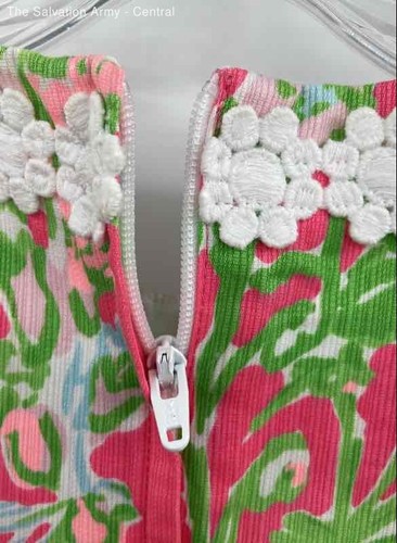 Lilly Pulitzer Girls Pink Green Sleeveless Round Neck Short Shift Dress Size 6 - Picture 5 of 7