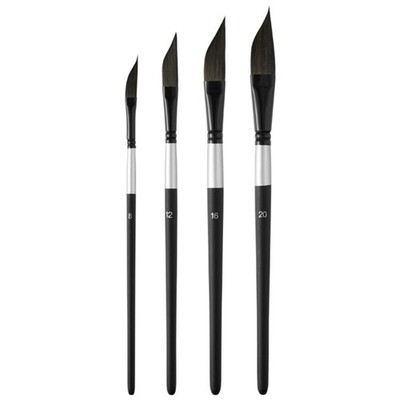 4Pcs Professional Liner Brush with Oblique Tip Handle Nylon Bristles Brush