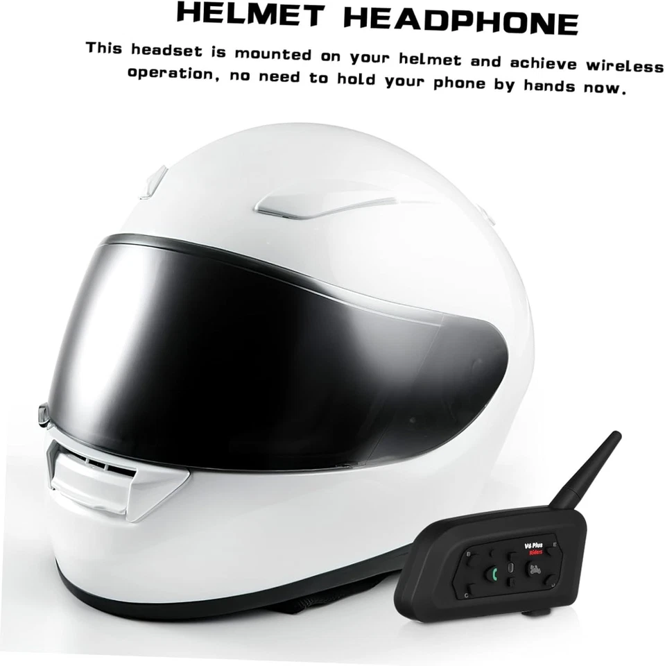 Pacote com 2 fones de ouvido interfone Bluetooth capacete de motocicleta V6 1200m 6 pilotos FM - Imagem 2 de 4