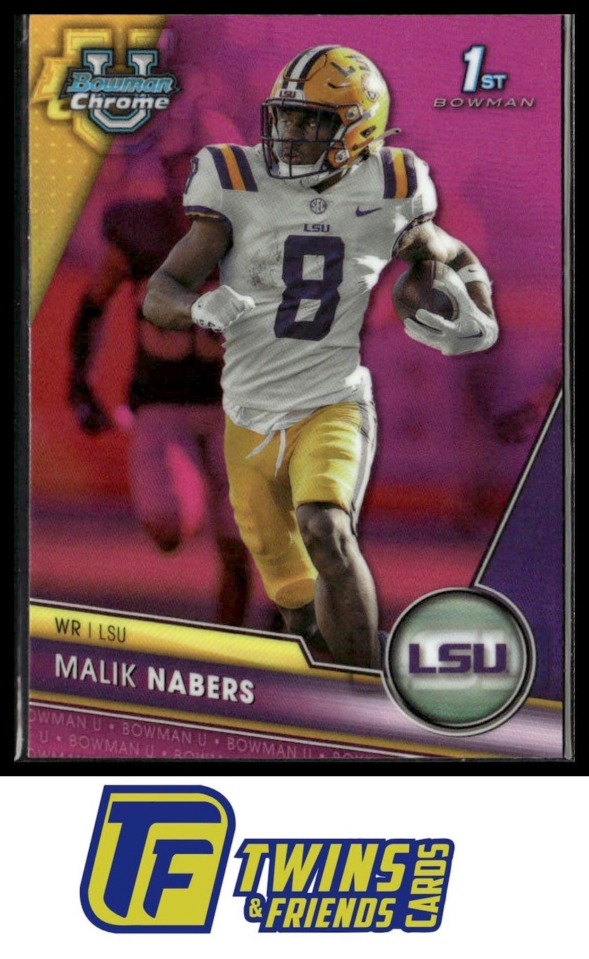 2023 Bowman University Chrome #74 Malik Nabers Pink Refractor