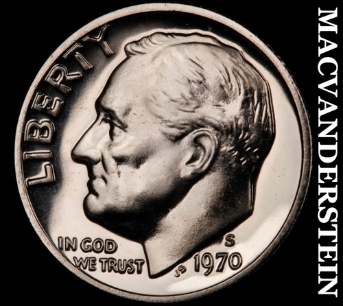 1970-S Roosevelt Dime- Silver- Choice Gem Proof Luster No Reserve #J2888